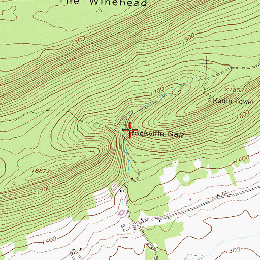 Topographic Map of Rockville Gap, PA