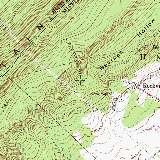 Topographic Map of Rockville Trail, PA