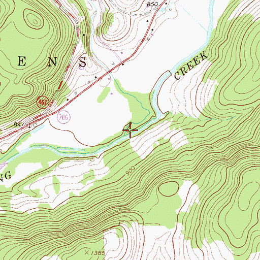 Topographic Map of Rockwell Creek, PA