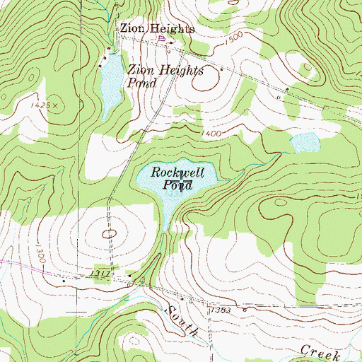 Topographic Map of Rockwell Pond, PA