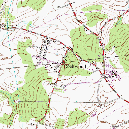 Topographic Map of Rockwood, PA