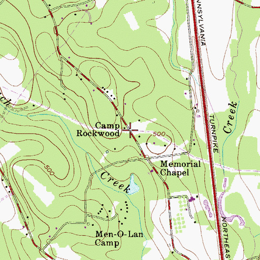 Topographic Map of Rockwood Camp, PA