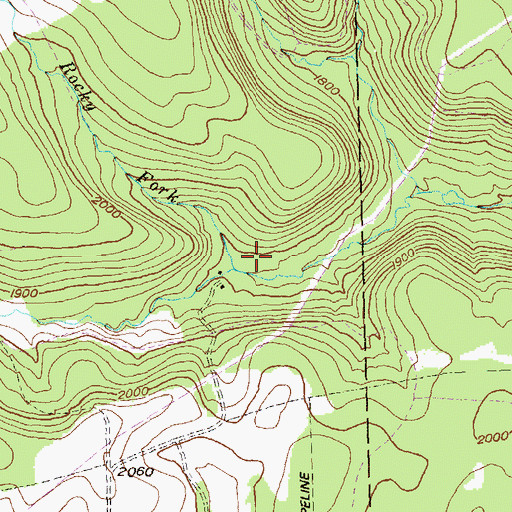 Topographic Map of Rocky Fork, PA