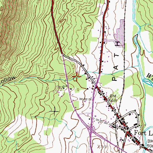 Topographic Map of Rocky Hollow, PA