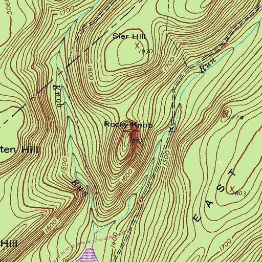 Topographic Map of Rocky Knob, PA