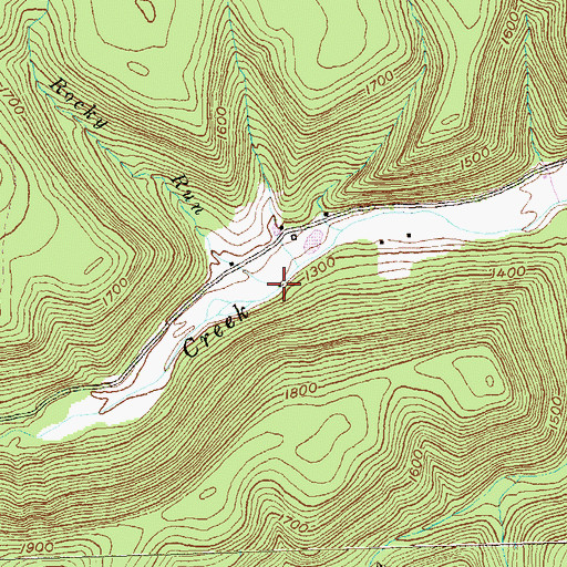 Topographic Map of Rocky Run, PA