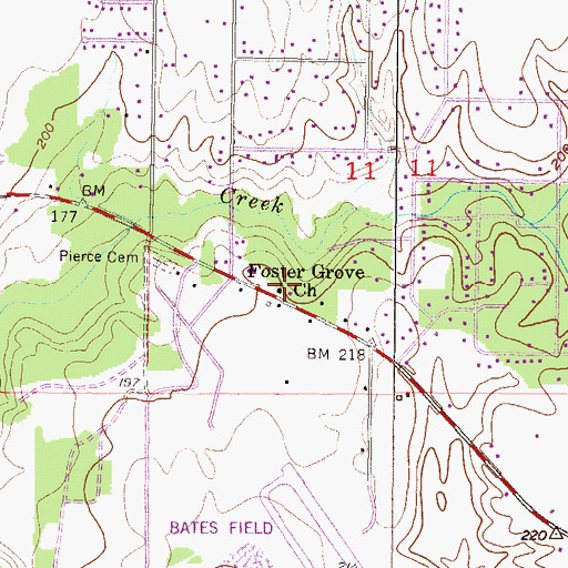 Topographic Map of Foster Grove Church, AL