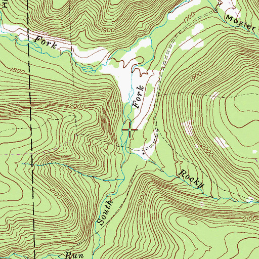 Topographic Map of Rocky Run, PA