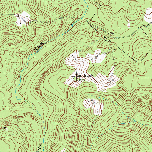 Topographic Map of Roebuck Cemetery, PA