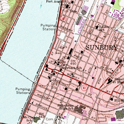 Topographic Map of Rohrbach School, PA