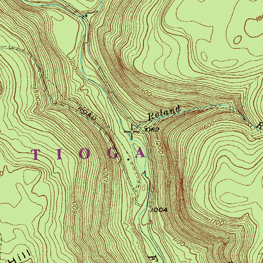 Topographic Map of Roland Run, PA