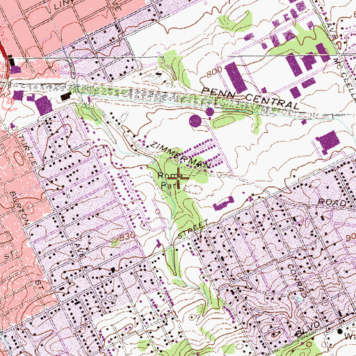 Topographic Map of Roma Park, PA