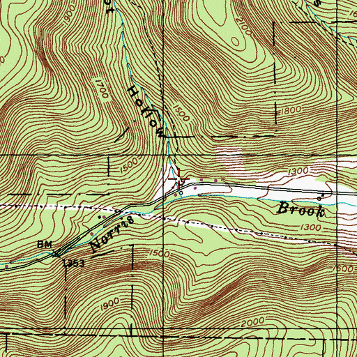 Topographic Map of Root Hollow, PA