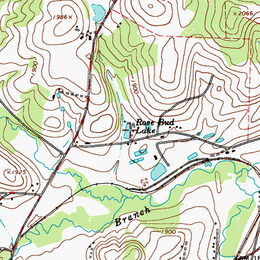 Topographic Map of Rose Bud Lake, PA