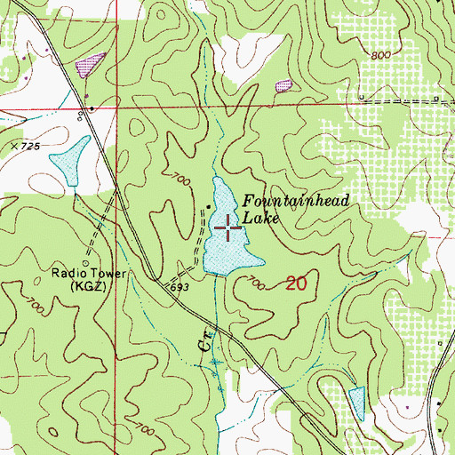Topographic Map of Fountainhead Lake, AL
