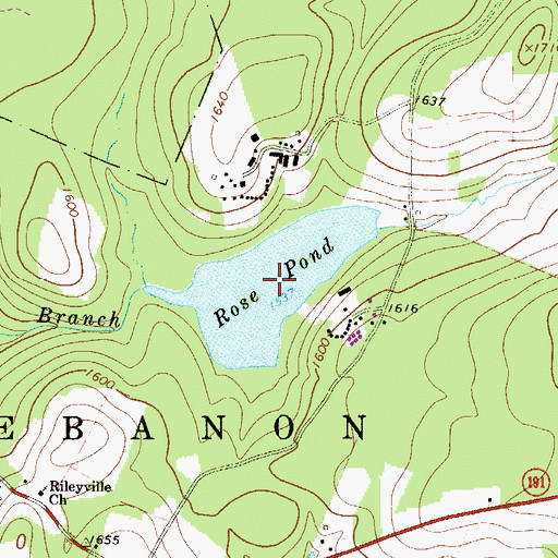 Topographic Map of Rose Pond, PA