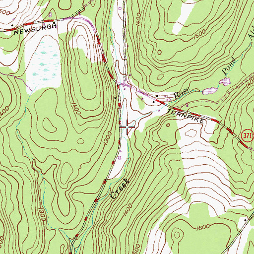 Topographic Map of Rose Pond Branch, PA