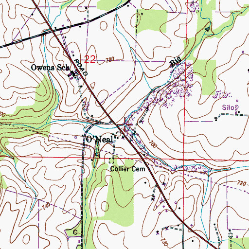 Topographic Map of Fourmile Branch, AL