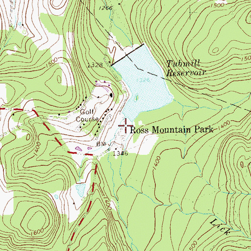 Topographic Map of Ross Mountain, PA