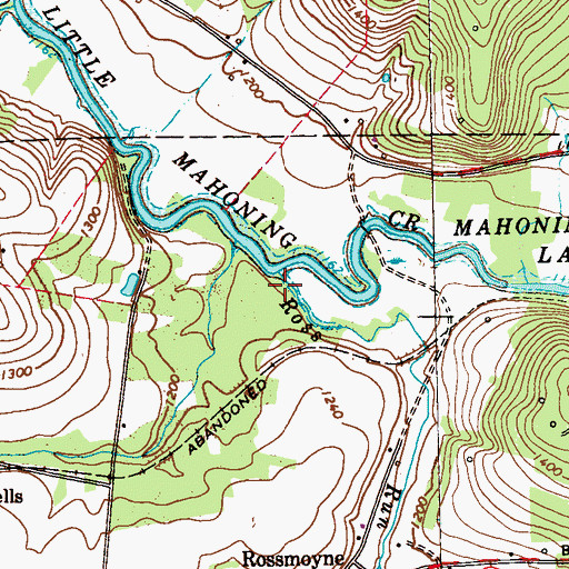 Topographic Map of Ross Run, PA