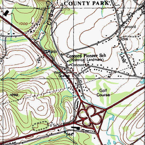 Topographic Map of Rostraver Grange, PA