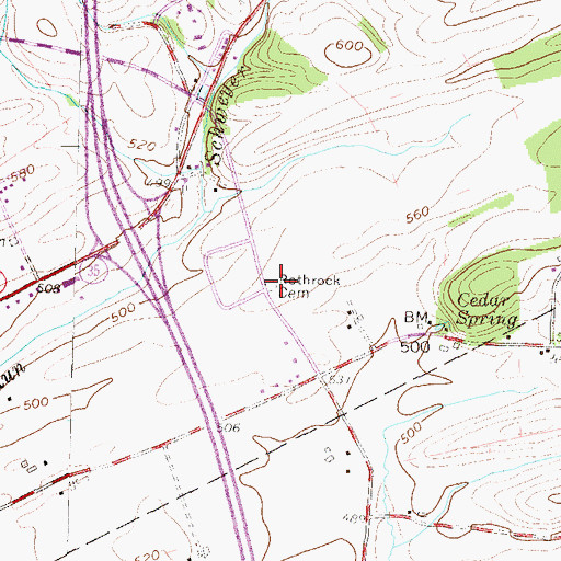 Topographic Map of Rothrock Cemetery, PA