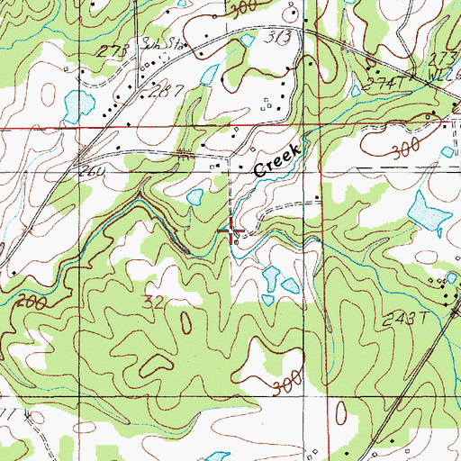 Topographic Map of Fourmile Creek, AL