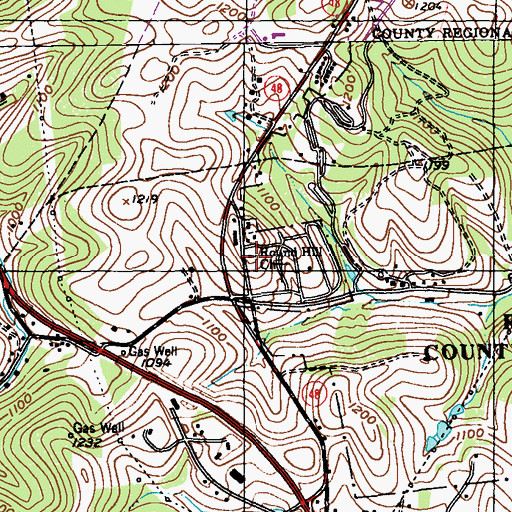 Topographic Map of Round Hill Church, PA