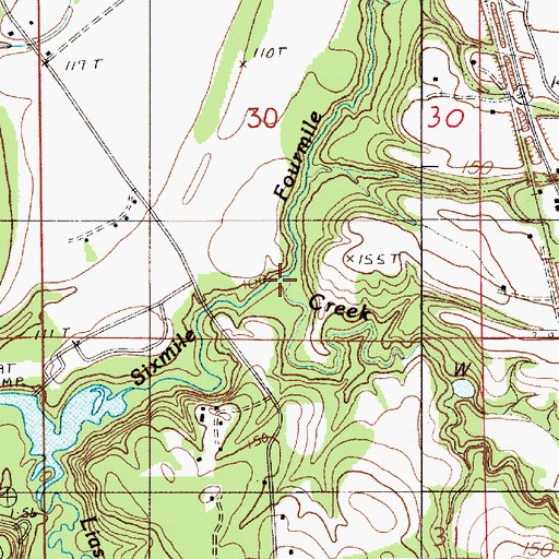 Topographic Map of Fourmile Creek, AL
