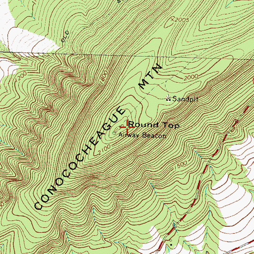 Topographic Map of Round Top, PA