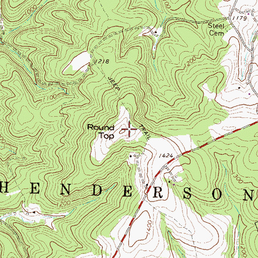 Topographic Map of Round Top, PA