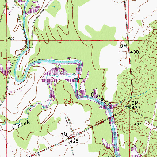 Topographic Map of Fourmile Creek, AL