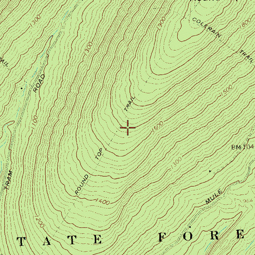 Topographic Map of Round Top Trail, PA