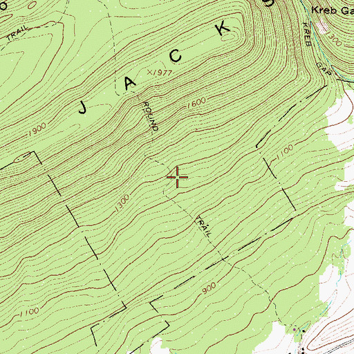 Topographic Map of Round Trail, PA
