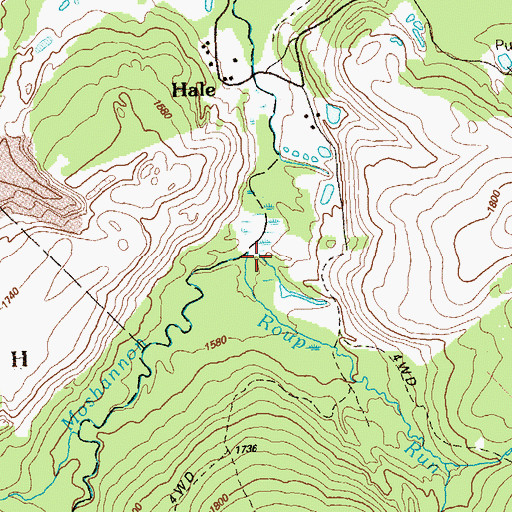 Topographic Map of Roup Run, PA