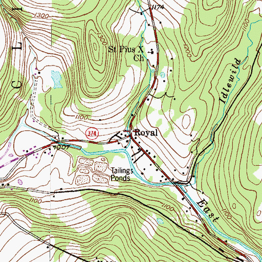 Topographic Map of Royal, PA