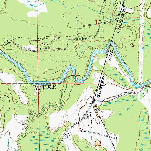 Topographic Map of Fourth Creek, AL