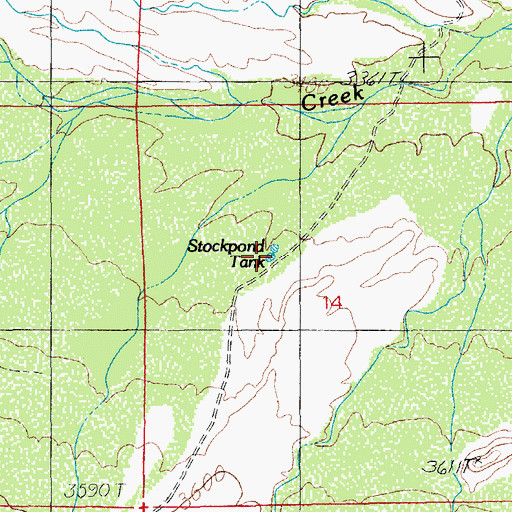 Topographic Map of Stockpond Tank, AZ