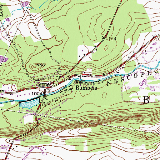 Topographic Map of Rumbels, PA