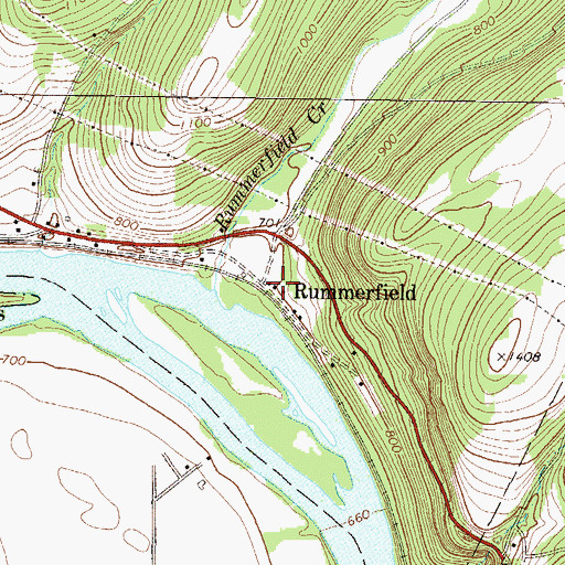 Topographic Map of Rummerfield, PA