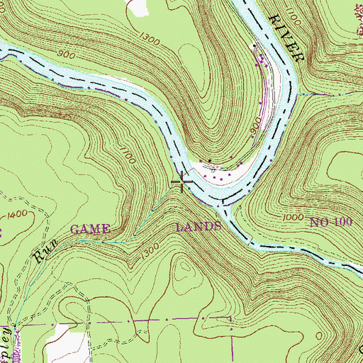 Topographic Map of Rupley Run, PA