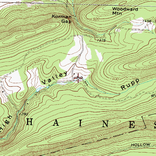 Topographic Map of Rupp Hollow, PA