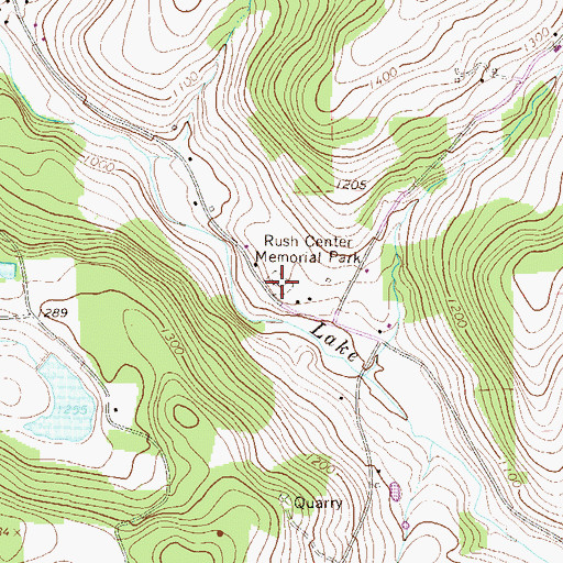 Topographic Map of Rush Center Memorial Park, PA