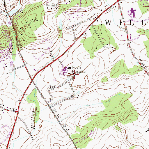 Topographic Map of Bryn Mawr Rehabilitation Hospital, PA