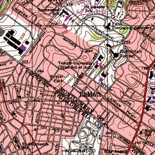 Topographic Map of Russel Park, PA