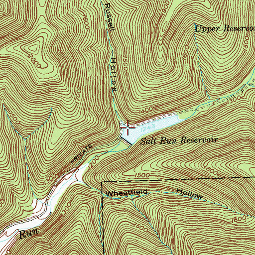 Topographic Map of Russell Hollow, PA