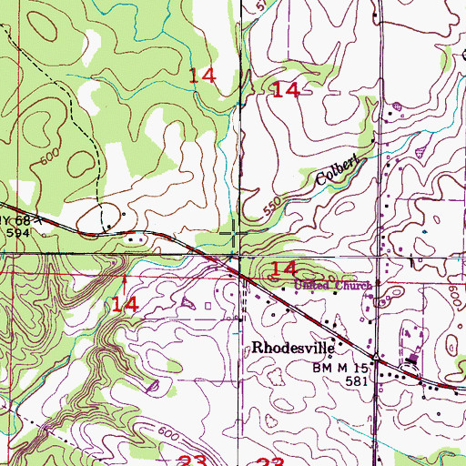 Topographic Map of Fowler Branch, AL