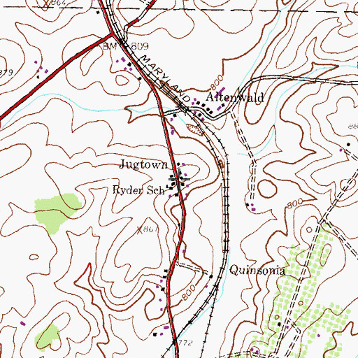 Topographic Map of Ryder School, PA