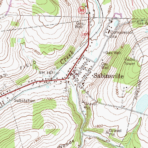 Topographic Map of Sabinsville, PA