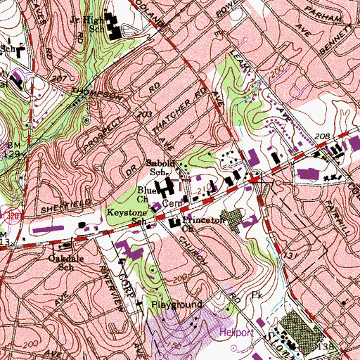 Topographic Map of Sabold School, PA